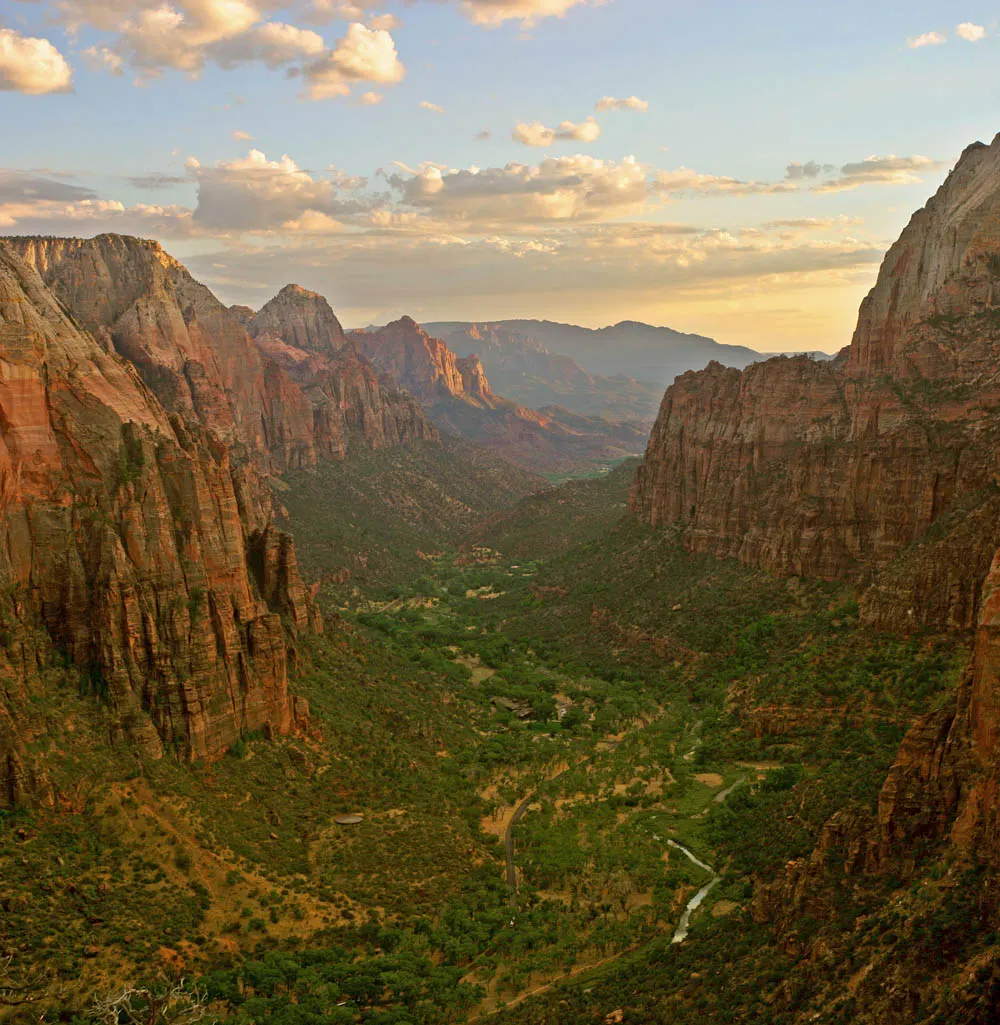 View from Angels Landing over Zion Canyon, Utah